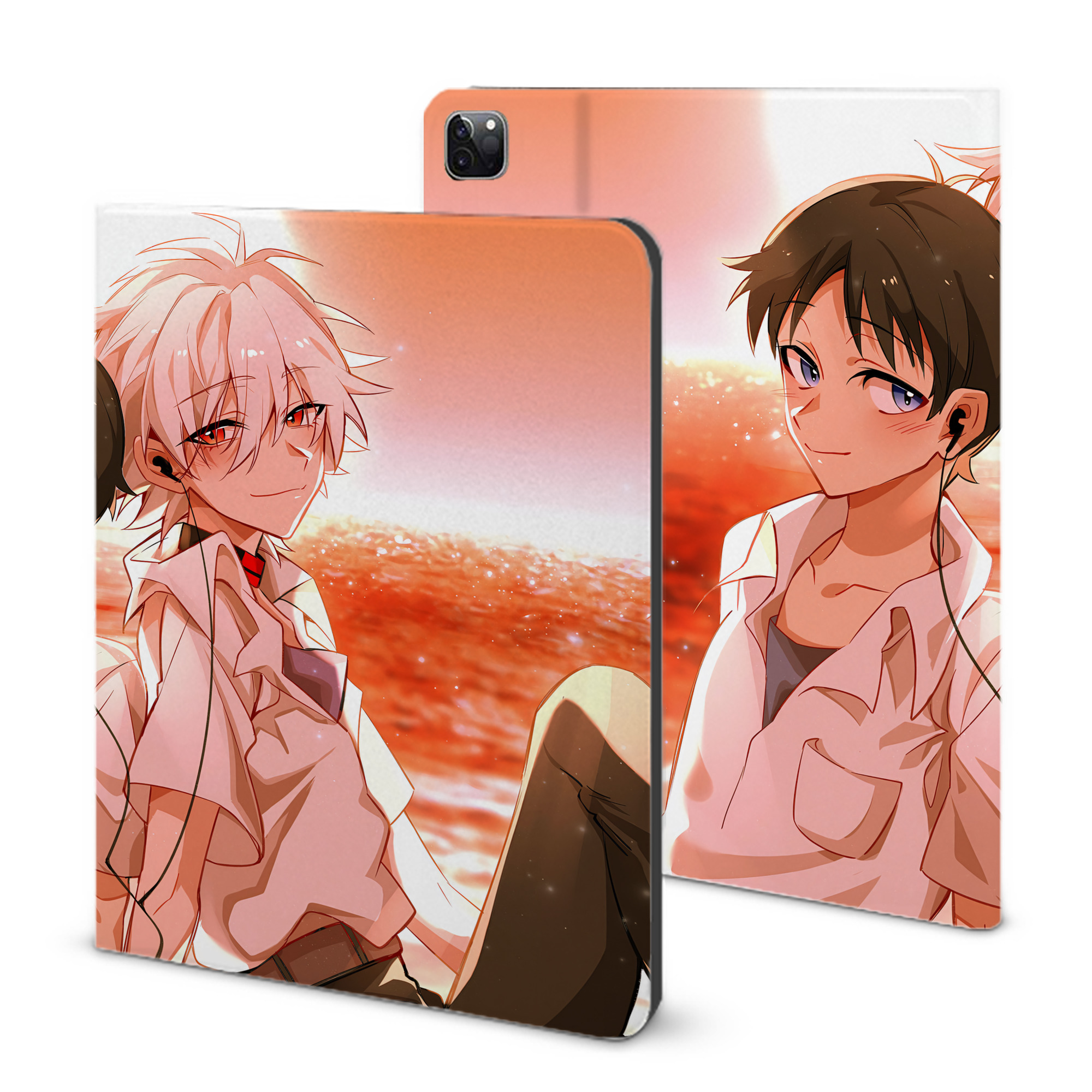 （画像用） EVA 新世紀エヴァンゲリオン IPad ケース ブック型 PUレザー TPU 耐衝撃 軽量 薄型 ペン収納なし 全面保護 IPad 各モデル対応